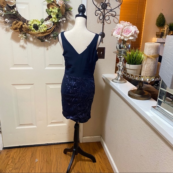 AX Paris Women Chiffon & Sequin V-Neck Mini Dress - Picture 10 of 16